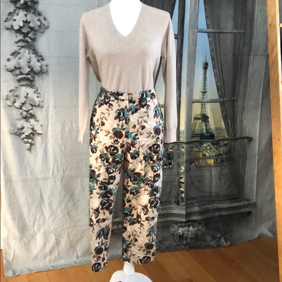 Elliott Lauren Cotton Floral Pants - Small Size 10 - Picture 1 of 8